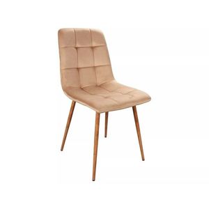 Sametová jídelní židle Mila D béžová/dub vyobraziť