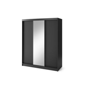 Šatní skříň Prescco se zrcadlem 180 cm černá vyobraziť