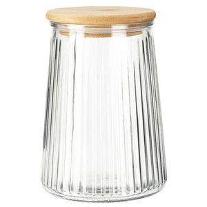Skleněná dóza na potraviny Elegancia 1000 ml bambus/čirá vyobraziť