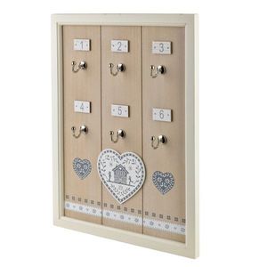 Skříňka na klíče STACY Heart 40x30 cm bílá/hnědá vyobraziť