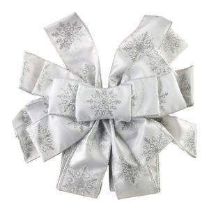 Vánoční dekorativní mašle Santa Lila 32x130 cm bílá s vločkami vyobraziť