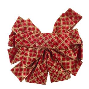 Vánoční dekorativní mašle Santa Lila 32x130 cm červená s kostkovaným vzorem vyobraziť