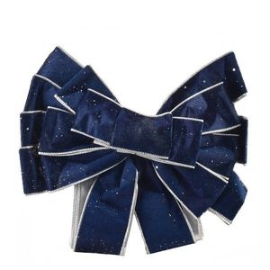 Vánoční dekorativní mašle Santa Lila 32x130 cm tmavě modrá vyobraziť