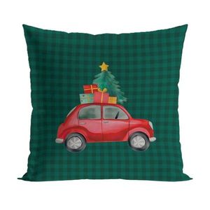 Vánoční povlak na polštář Christmas Car 40x40 cm zelený vyobraziť