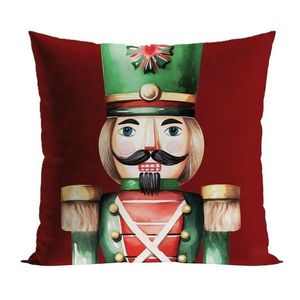 Vánoční povlak na polštář Nutcracker 45x45 cm červený vyobraziť