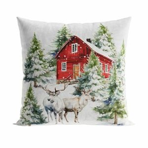 Vánoční povlak na polštář Winter Forest 40x40 cm bílý vyobraziť