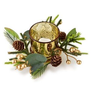 Vánoční svícen s LED vložkou SANTA LILA Glow zlatý vyobraziť