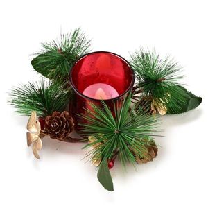 Vánoční svícen s LED vložkou SANTA LILA Noella červený vyobraziť