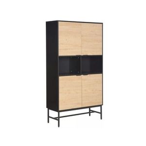 Vitrína Mago přírodní dub/černá mat vyobraziť