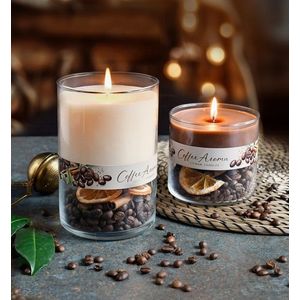 Vonná svíčka Duo Coffee 9 cm krémová vyobraziť