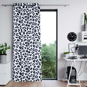 Záves AmeliaHome Wild so striebornými priechodkami čiernobiely vyobraziť