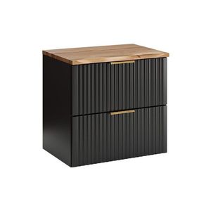 Závěsná skříňka Casad Nature s deskou 60 cm černá/dub wotan vyobraziť