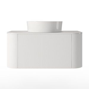 Závěsná skříňka Du Calme 80 cm s deskou a umyvadlem bílá vyobraziť