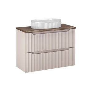 Závěsná skříňka Nova Cashmere Beyond I s deskou a umyvadlem 80 cm kašmírová/dub casella vyobraziť