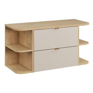 Závěsná skříňka pod umyvadlo Dalia Cashmere Ovalia s deskou 100 cm kašmírová/dub cremona vyobraziť