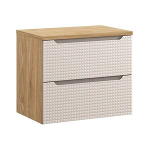 Závěsná skříňka pod umyvadlo Luxor Beige s deskou 70 cm dub olejovaný/béžová vyobraziť