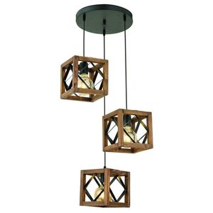 Závěsný lustr Zikzak IV jedlové dřevo ořech/černý vyobraziť