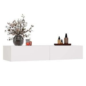 Závěsný toaletní stolek MIKA 110 cm bílý vyobraziť