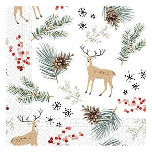 PROCOS Vianočné papierové obrúsky 33x33cm 3vrstvové jeleň vyobraziť