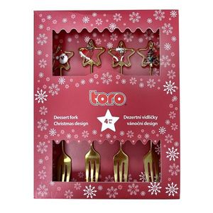 TORO DEZERTNÁ VIDLIČKA VIANOČNÝ DIZAJN 4ASS. ZLATÁ 4KS vyobraziť