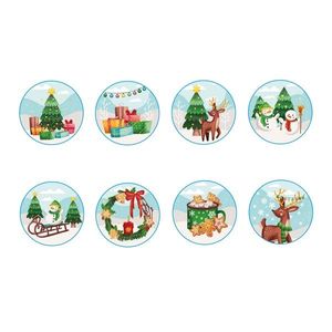Darčekové nálepky 2, 5cm TORO 200ks modré vianočné vyobraziť