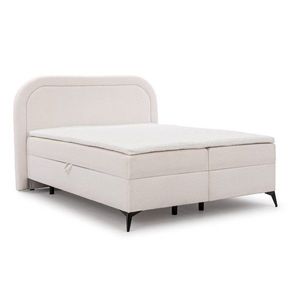 Biela boxspring posteľ s úložným priestorom 160x200 cm Ornes – Ropez vyobraziť