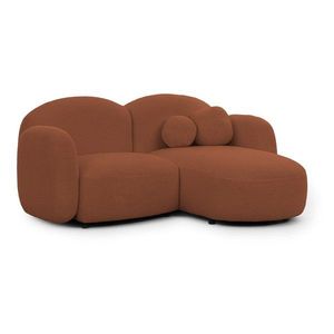 Terakotová rohová pohovka z textílie buklé (pravý roh/s leňoškou) Orbit – Ropez vyobraziť