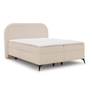 Béžová boxspring posteľ s úložným priestorom 200x200 cm Ornes – Ropez vyobraziť