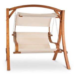 Blumfeldt Maui, záhradná hojdačka, 110 cm, 2 miesta, markíza, polyester, červený smrek vyobraziť