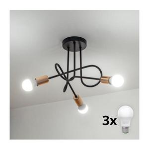LED prisadený luster OXFORD 3×E27/15W/230V čierny W-2016/3 BK+BR/H vyobraziť