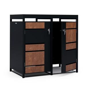 Blumfeldt BinSafe, box na odpadky, 2 odpadkové koše, 240 l, uzamykateľný, pozinkovaná oceľ odolná voči poveternostným vplyvom, výsadbová strecha vyobraziť