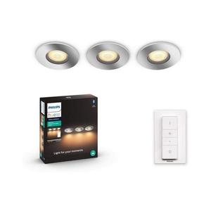 Philips - Sada 3× stmievateľných LED svietidiel do kúpeľne, 1× GU10/5W/230V, IP44 + diaľkové ovládanie 34176/11/P6 vyobraziť