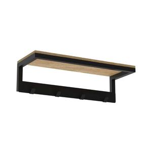 Nástenný vešiak na uteráky s poličkou 10x40 cm čierna 9860 vyobraziť