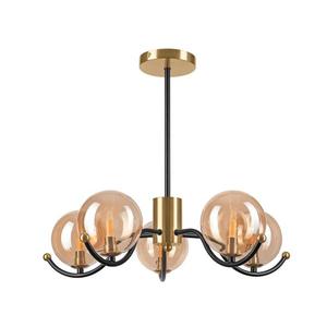 Luster na tyči GEORGIA 5xG9/5W/230V zlatá/dymová béžová LM-5.217 vyobraziť