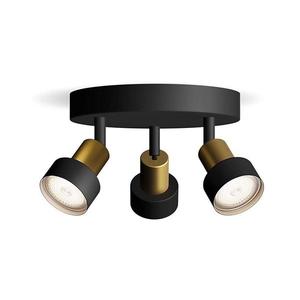 Philips - Bodové svietidlo CONDUIT 3xGU10/5W/230V čierna/mosadz 8720169299955 vyobraziť
