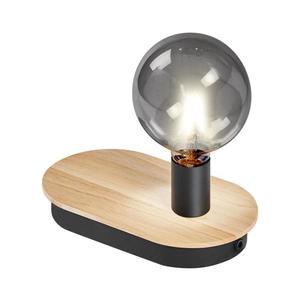 Ledvance - Dotyková stolná lampa s USB konektorom DECOR WOOD 1xE27/8W/230V 4058075757103 vyobraziť
