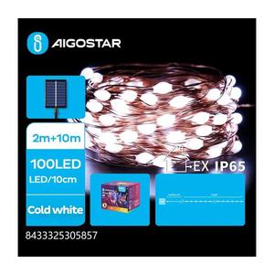 B.V. LED solárny vianočný reťazec 100xLED, 8 funkcií, 12m, IP65, studená bie B10201K76 vyobraziť