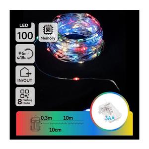 B.V. - LED vonkajší vianočný reťazec 100xLED/8 funkcií 10, 3m IP44 multicolor B10303K1G vyobraziť