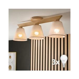 Brilagi - LED Prisadený luster ANTHONY 3xE14/40W/230V dub/béžová 8590828610571 vyobraziť