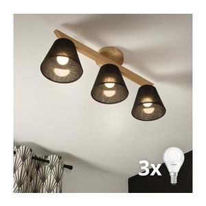 Brilagi - LED Prisadený luster ANTHONY 3xE14/40W/230V dub/čierna 8590828610595 vyobraziť