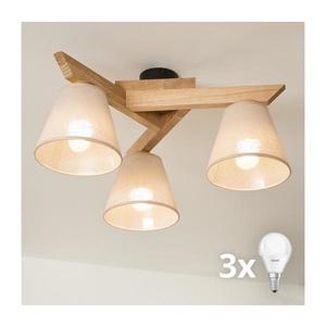 Brilagi - LED Prisadený luster ANTHONY 3xE14/40W/230V dub/béžová 8590828610618 vyobraziť