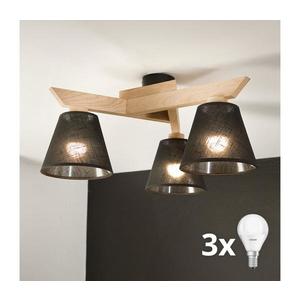 Brilagi - LED Prisadený luster ANTHONY 3xE14/40W/230V dub/čierna 8590828610632 vyobraziť