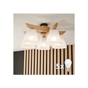 Brilagi - LED Prisadený luster ANTHONY 5xE14/40W/230V dub/biela 8590828610748 vyobraziť