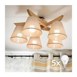 Brilagi - LED Prisadený luster ANTHONY 5xE14/40W/230V dub/béžová 8590828610755 vyobraziť