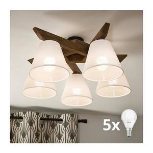 Brilagi - LED Prisadený luster ANTHONY 5xE14/40W/230V dub orech/biela 8590828610786 vyobraziť