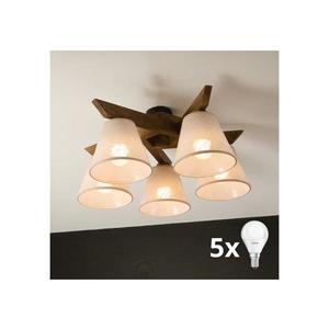 Brilagi - LED Prisadený luster ANTHONY 5xE14/40W/230V dub orech/béžová 8590828610793 vyobraziť