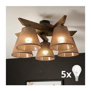 Brilagi - LED Prisadený luster ANTHONY 5xE14/40W/230V dub orech/hnedá 8590828610809 vyobraziť