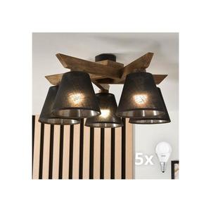 Brilagi - LED Prisadený luster ANTHONY 5xE14/40W/230V dub orech/čierna 8590828610816 vyobraziť