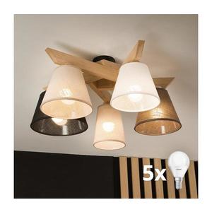 Brilagi - LED Prisadený luster ANTHONY 5xE14/40W/230V dub 8590828610823 vyobraziť