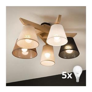 Brilagi - LED Prisadený luster ANTHONY 5xE14/40W/230V dub 8590828610830 vyobraziť